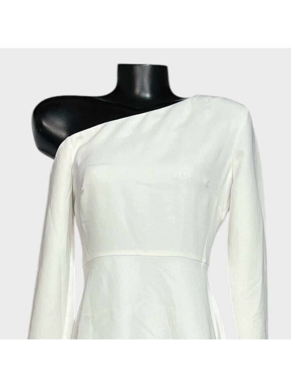 LIKELY Long Sleeve Formal Skater Dress White sz 4 Off Shoulder Minimalist Fancy - Picture 4 of 13